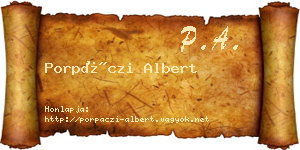 Porpáczi Albert névjegykártya