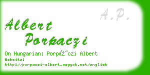 albert porpaczi business card